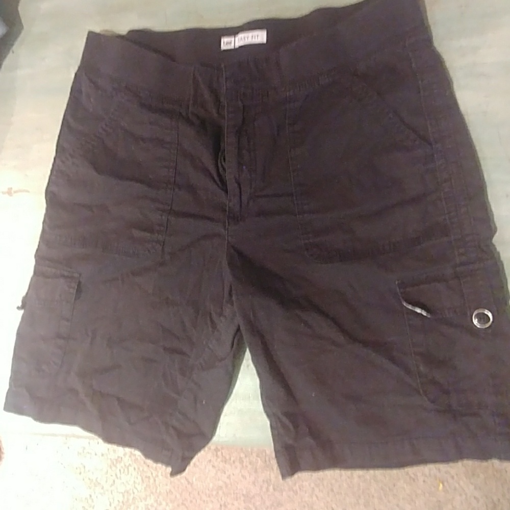 Black cargo style shorts
